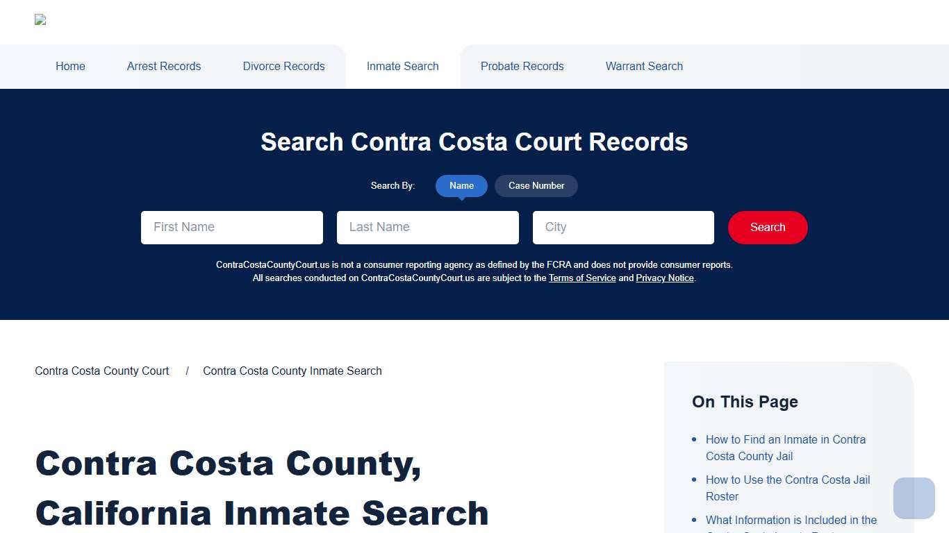 Contra Costa County Inmate Search Contra Costa County Court